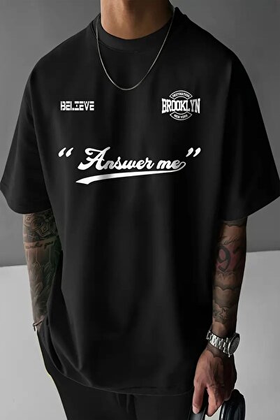 uyguntarz Answer Printed Unisex Oversize Tshirt