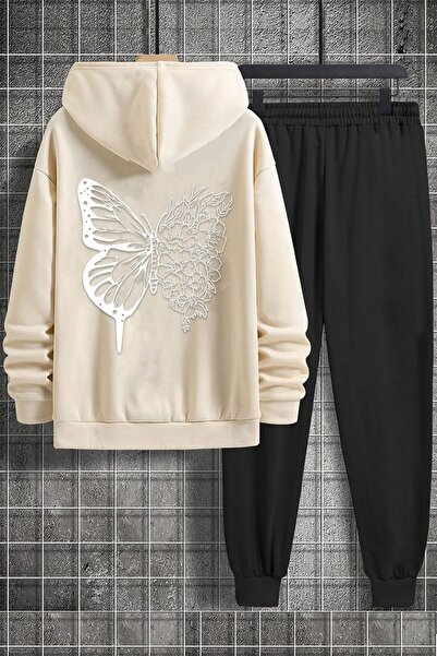 uyguntarz Unisex Drawing Butterflies Sırt Baskılı Eşofman Takımı