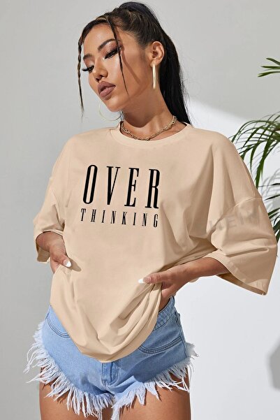 uyguntarz Unisex Over Thinking Printed Design T-shirt