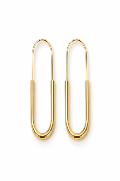 DEMOKAN Steel Luna U Earrings 4cm