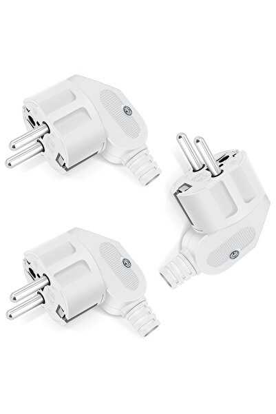 Choice 250V EU 3pcs White 3PCS EU Plug Adapter Replacement Male Plug Wiring S...