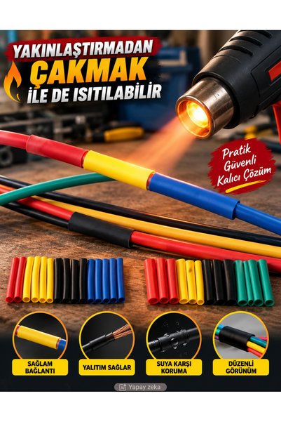 Hubstein 750 Parça Kutulu Heat Shrink Makaron Daralan Kablo Tamir Seti