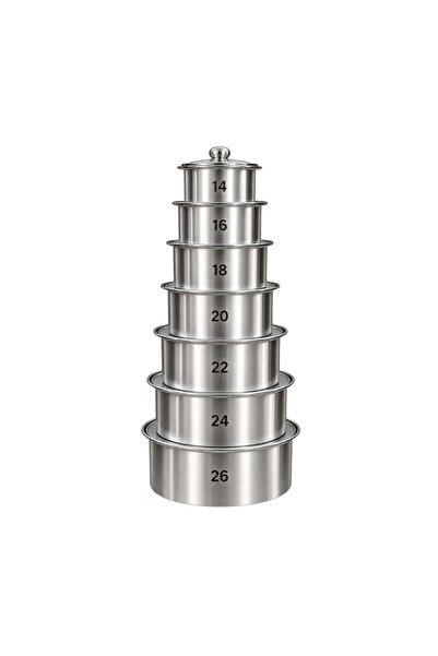 OKAE Stainless Steel Preparation and Mixing Pot Set, 7 Graduated Pieces from ...