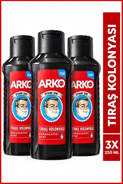 ARKO Men Efsane Seri Tıraş Kolonyası 255 ml Klasik Ferahlatıcı Etki 3 adet