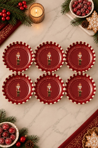 Sarkap Home 10 cm Çap, 3.2 cm Yükseklik 6'lı Yılbaşı Nutcracker Dondurmalık v...