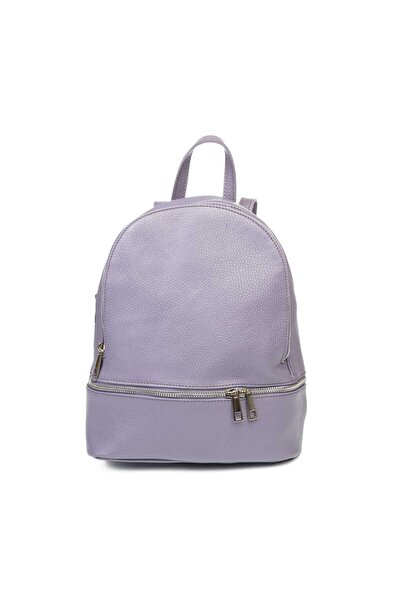 TORO NERO Rucsac de damă din piele naturală mov cu aspect de suede