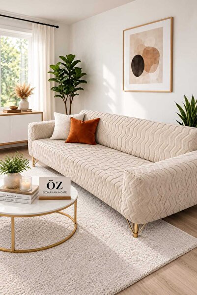 ÖZMAKAN Sofa Cover, Slipcover, Wellsoft Fabric, Elastic, Slip-On, 1 Piece