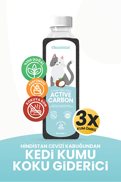 Cleanimal Kedi Kumu Koku Giderici – %100 Doğal Hindistan Cevizi Aktif Karbon ...