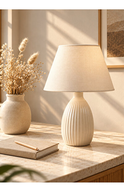 HOMİNG Homing Nancy Seramik Abajur  Krem 241894