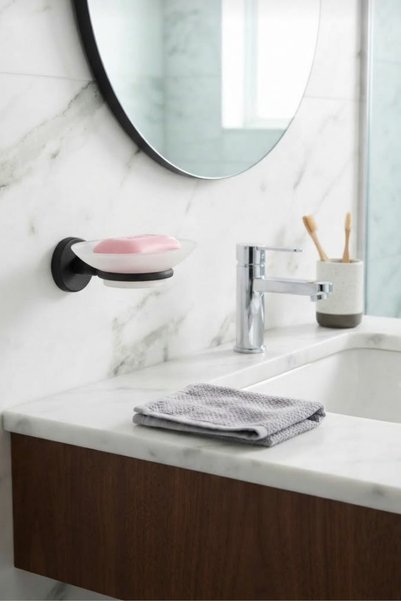 UG Home Black Soap Dish Holder Solid Soap Dispenser