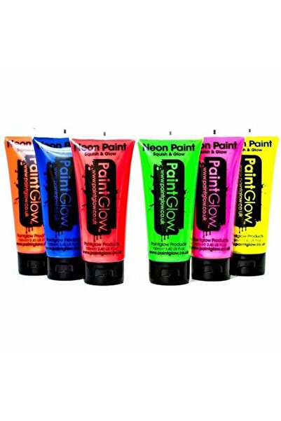 partidolu Neonlu Glow Parti Yüz Boyası Turuncu Renk