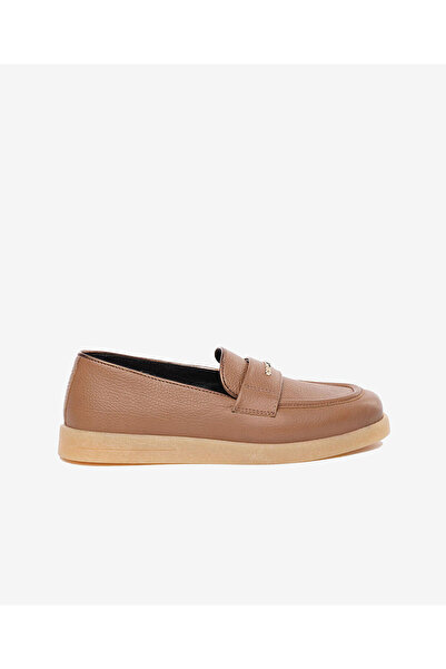 Greyder Kadın Taba Hakiki Deri Loafer Ayakkabı 5K2CA34385