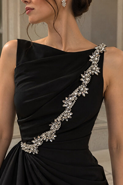 jasmina store απλικέ κορδέλα με μοτίβο λουλουδιών και κρυστάλλινες πέτρες [1μ.]