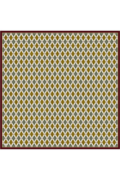Belli Eșarfă galbenă cu model geometric, 100% mătase twill 4408-04
