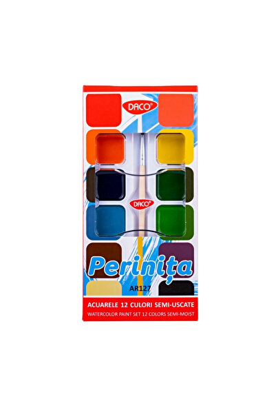 daço Acuarele 12 culori semi-uscate PERINITA