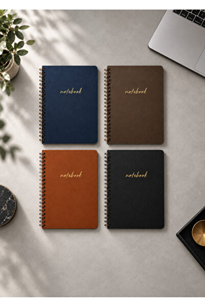 Printer X Studio 4’lü Premium A5 Spiralli Defter Seti – Çizgili & Kareli –Kar...