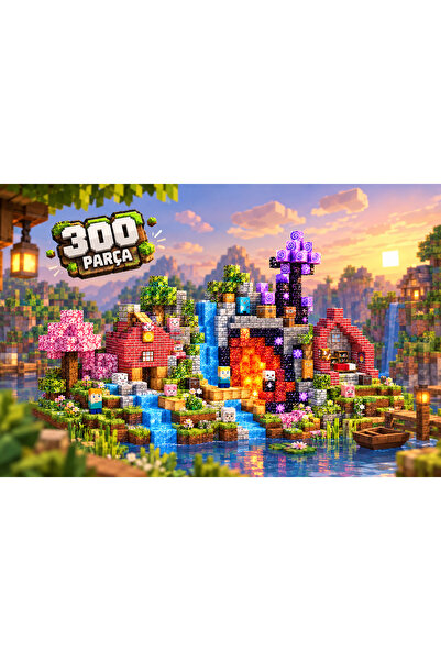 acces Manyetik Yapı Blokları 3-Set Minecraft Tarzı 300 Parça