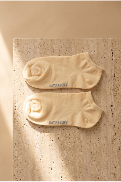 Katia&Bony Women's Cotton Booties Socks Yellow