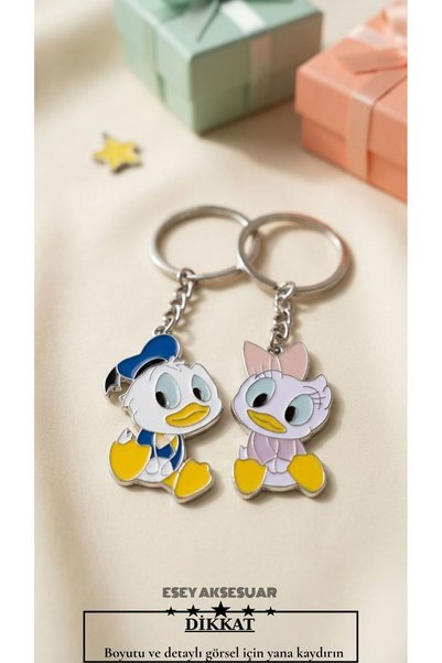 Esey Dizayn Donald and Daisy Duck Çift Anahtarlık Bebek