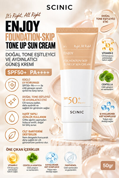 SCINIC Enjoy Foundation Keep Tone-Up Sun Cream Tone Eşitleyici ve Aydınlatıcı...