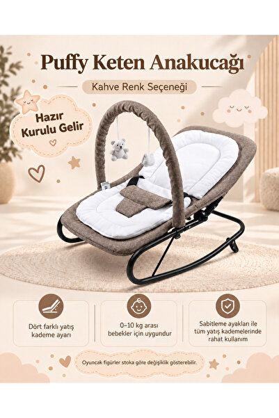 Shadow Size Puffy keten anakucağı - Hazır Kurulu Gelir- Sallanır - 4 Kademe -...