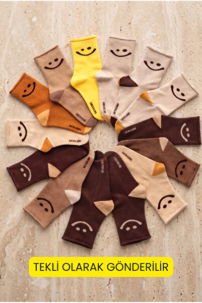Katia&Bony Women's Smiley Face Pattern Mixed Towel Sock Socks Multicolor