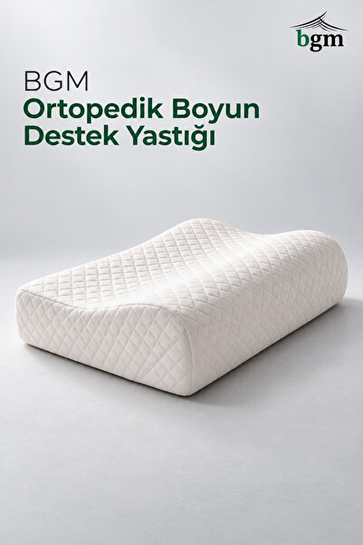 bgm Büyük Boy Ortopedik Visco Boyun Destekli Yastık (Çantalı) –Yıkanabilir Kı...