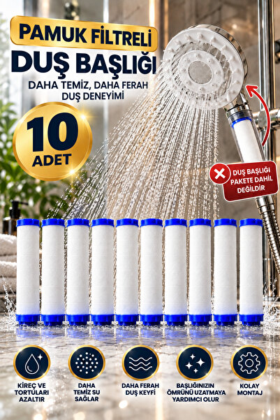 10'lu Pamuk Filtreli Duş Başlığı Yedek Filtresi 10 cm – Duş Filtresi – Su Filtresi