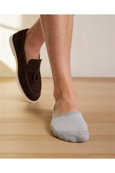 Bolero Men's Premium Seamless Ballerina Socks Gray