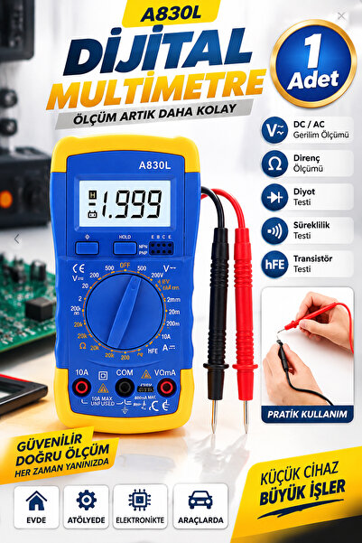 NZB Dijital Multimeter Pens Amper Metre Dijital Pensampermetre Voltaj Dc Alte...