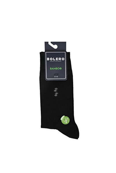 Bolero Men's Premium Seamless Bamboo Socks Black Bottom Alta Square Pattern