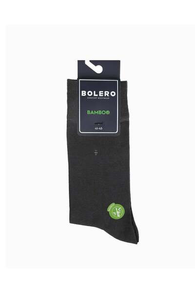 Bolero Men's Premium Stitch-Free Striped Square Bamboo Socks Smoked