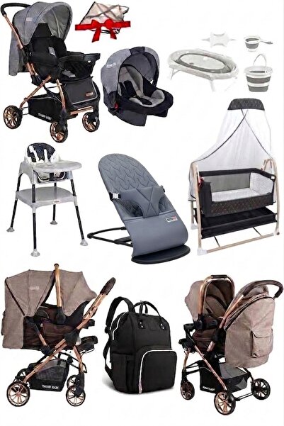 Tommybaby 11 Parça Çeyiz Seti Bebek Arabası,Puset,Anne Yanı Beşik,Anakucağı,M...