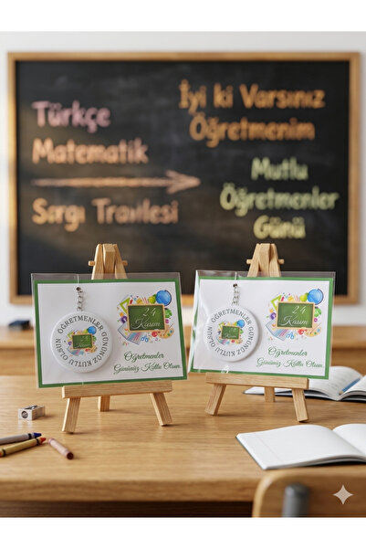 ORGANİZASYON HEDİYEM 10 Pcs 24 November Teacher's Day Gift Large Size Keychai...