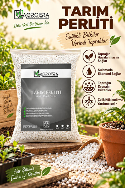 AGROERA Plant Nutrition Tarım Perliti 10 Lt. - Zirai Perlit - Teraryum Drenaj...