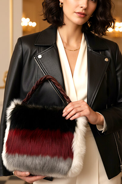 HFKY Women's Shoulder Bag. Furry Arm Bag.