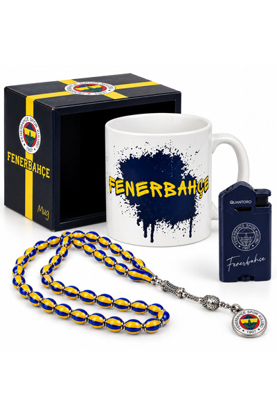 Fenerbahçe Lisanslı 3’lü Taraftar Seti – Kupa Bardak, Kutulu Tesbih ve Jet Ça...