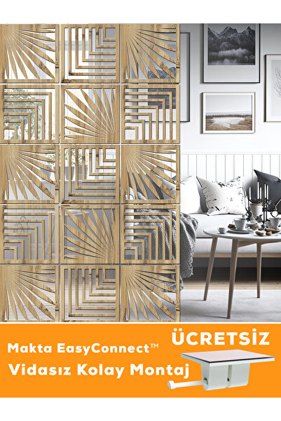 standarts Makta ® Modüler Sarkıt Paravan, Ahşap Seperatör, 4'lü Panel Levha S...
