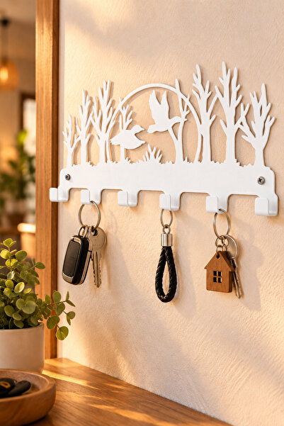 VENON White | |   Kaz Ve Doğa Key Holder Metal Key Ring Hanger with Hanger Mo...
