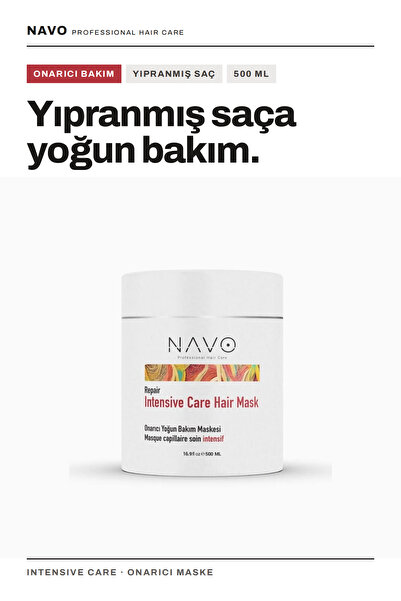 NAVO PROFESSIONAL HAIR CARE Yıpranmış Saçlar Için Onarıcı Yoğun Bakım Saç Mas...
