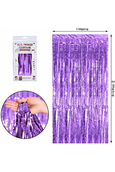 More party İTHAL METALİZE MOR ARKA PLAN PERDESİ (2x1 m) PARTİ FON PARTİ DEKOR...