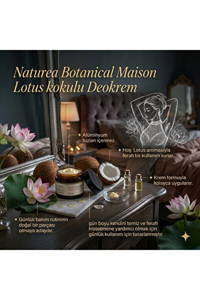 Ter Kokusuna Karşı Doğal içerikli Lotus kokulu Deokrem