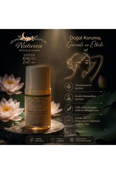 Hassas Ciltler için doğal içerikli kararma önleyen Lotus Çiçeği kokulu Roll-on