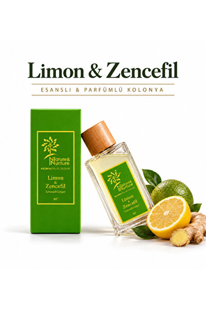 NATURE&NURTURE Limon & Zencefil Kolonyası 80°  190 ml cam şişe