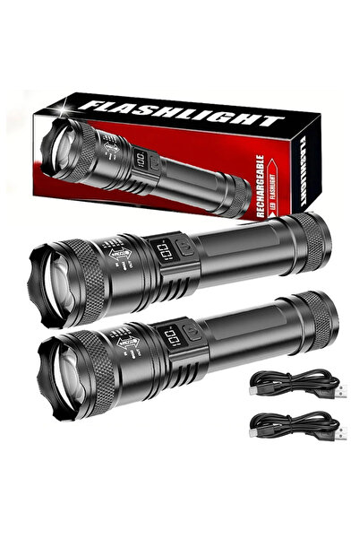 XIWANGFIRE ZOOM black Built in battery 2PCS Powerful P50 Led Flashlights 2000...