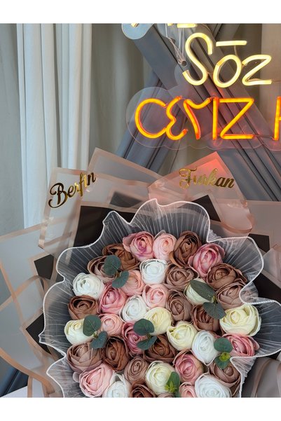 Cyz Home 41'li Karışık Yapay Şakayık Kız isteme Söz Nişan Çiçeği İsteme Buketi