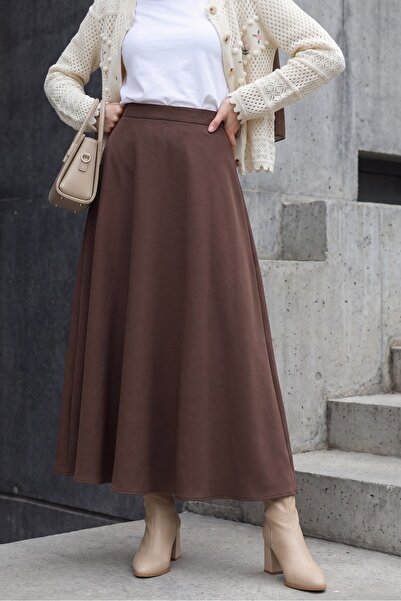 Modamorfo Bol Kiloş Sukuba Puff Skirt -Brown