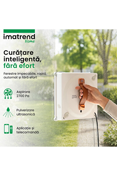 IMA TREND Robot electric curatare geamuri IMA Trend, Wifi, Tuya, Rezervor 60ml, 72w, 2700Pa, Detectare Margini