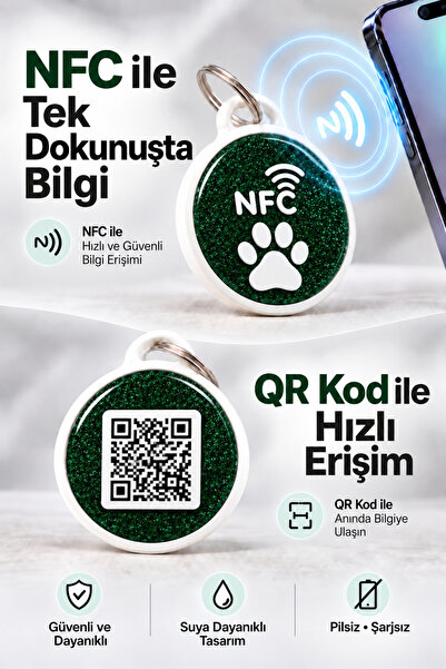 Patili Dostlar Kediler İçin Akıllı Künye, Anlık Konum Bildirimi, NFC + QR Tek...