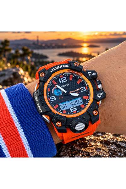Joefox Jfx-1523-Org Men's Digital Analog Sports Wristwatch
